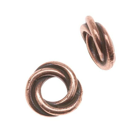 Copper Plated Lead-Free Pewter Love Knot Triple Twist Spacer Beads 8mm