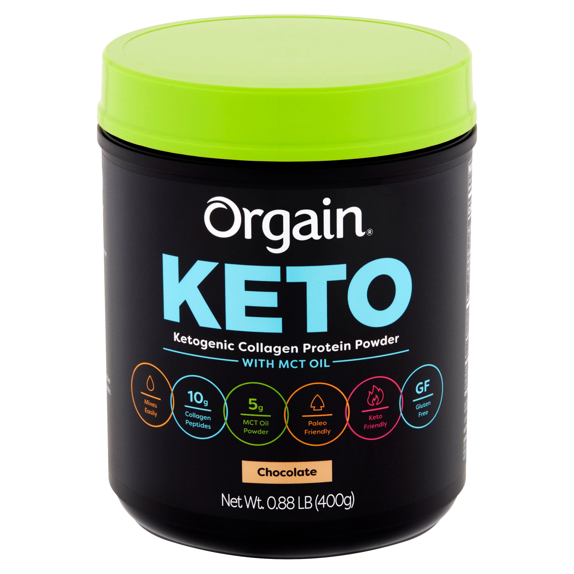 Orgain Chocolate Ketogenic Collagen Protein Powder with MCT Oil, 0.88