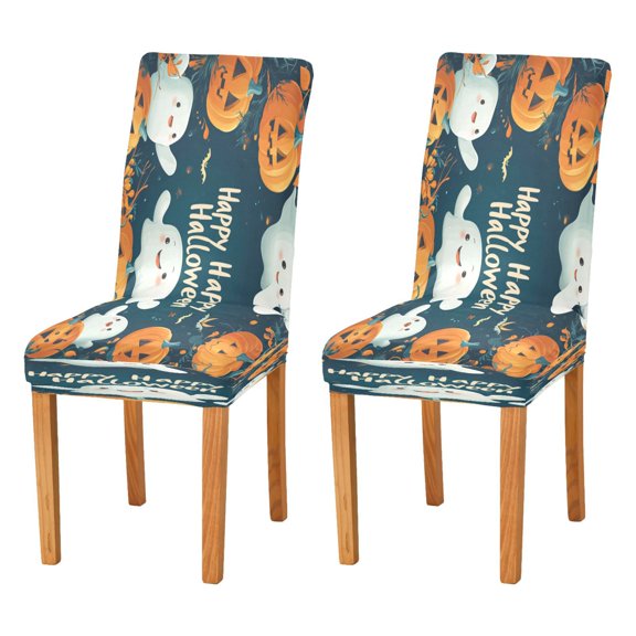BZSMCE Chairs Slipcovers Dining Chair Covers Hallowmas Ghosts and Pumpkins Creative Pattern
