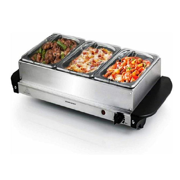Ovente Electric Buffet Server Three Sectional Food Warmer Tray Walmart Com