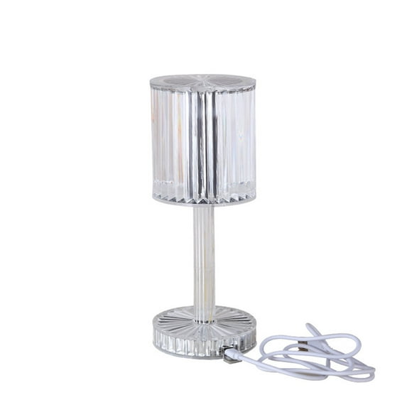 Ycolew Crystal Table Lamp 3 Color Changing Small Crystal Lamp,Diamond Acrylic Cordless Table Lamp Bedside Nightstand Lamp for Living Room Bedroom Wedding Decorations