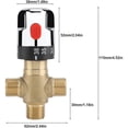 thumbnail image 2 of Válvula mezcladora termostática, con conector macho 1/2 NPT, válvula de control de temperatura del agua, latón macizo, 2 of 5