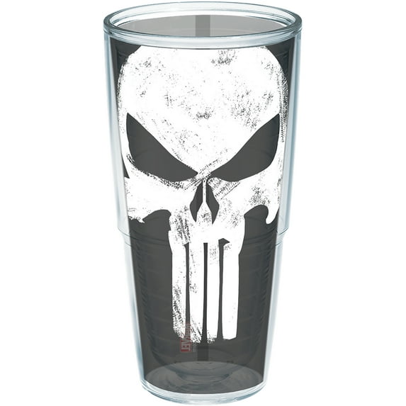 Tervis Made in USA Double Walled Marvel® - Punisher Insulated Tumbler Cup Keeps Drinks Cold & Hot, 24oz - No Lid, Classic