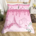 thumbnail image 2 of 2024 Paris Duvet Cover Set Eiffel Tower Bedding Set Polyester Romantic French Flower Quilt Cover For Girl Teen Women Room r, 2 of 7