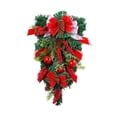 thumbnail image 3 of BLESIYA Christmas Teardrop Swags Artificial Wreath for Front Door Fireplace Festival, 3 of 8