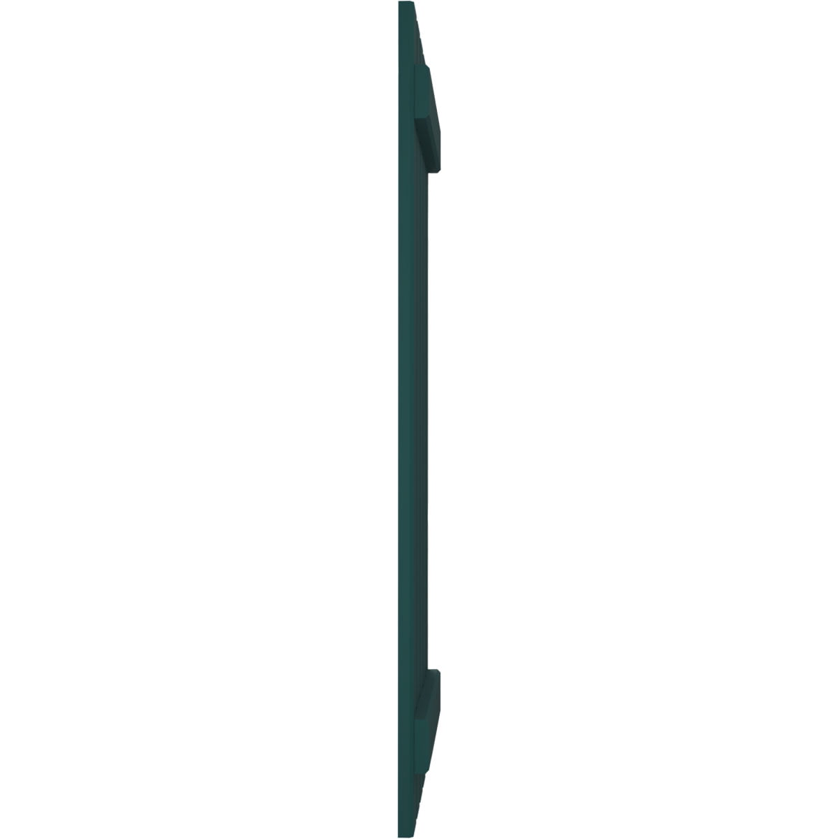 Ekena Millwork 19 1/2"W x 57"H Americraft Five Board (2 Batten) Exterior Real Wood Spaced Board-n-Batten Shutters (Per Pair), Thermal Green