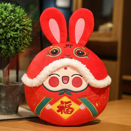 

DISHAN Rabbit Zodiac Mascot 10/15/20cm Hanging Ornament Tassel Lanyard Cute Plush Bunny Pendant Mascot Doll Toy