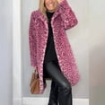 thumbnail image 2 of Women's Faux Fur Leopard Coat Winter Fall Lapel Collar FuzzyFur--Open Front Fleece Fur Jackets, 2 of 9