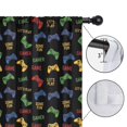 thumbnail image 4 of Blackout Kids Curtains,Colorful Games Text Black Pattern Childrens Insulated Curtains Set Of 2,Bedroom Essentials,Toddler Room Decor 42"x54", 4 of 5