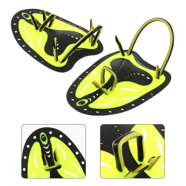 ELAYARD 1Pair Professional Hand Paddles for Swimming Training Made from Flexible Silicone Material