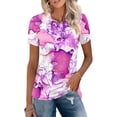 thumbnail image 2 of XIAONU Women's Abstract Watercolor Print Polo Shirt Short-Sleeve Athletic Golf Everyday Polos, 2 of 3