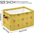thumbnail image 3 of Mardi Gras Yellow Foldable Storage Basket for Shelves, Collapsible Sturdy Storage Bin with Handles, Canvas Storage Cube for Organizing Closet 1PCS Home Decor, 3 of 7