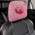 thumbnail image 4 of Game Kirby Character Car Headrest Cover Decor Vehicles Seat Pillow Cover Protector Accessories Auto Front/Rear Seats Head Rest Cover Universal Fit Most Cars Sedan SUV Van, 4 of 7