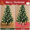 thumbnail image 4 of 48 Inch Christmas Tree Skirt – Velvet Plush Tree Mat, Soft Thickened Polyester with Red Ties, Single-Sided Printing, Available in 30in/36in/48in, Perfect for Holiday Xmas Tree Decoration, 4 of 7