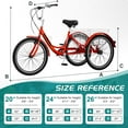 thumbnail image 4 of ABORON Adult Tricycles, 7 Speed Adult Trikes 20/24/26 inch 3 Wheel Bikes, Cruise Bike with Basket for Seniors, Women, Men for Recreation, Shopping, Multiple Colors, 4 of 10