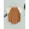 thumbnail image 4 of Fortune Baby Boy Polo Romper Tops Infant Short Sleeve Contrast Color Summer Bodysuits, 4 of 8