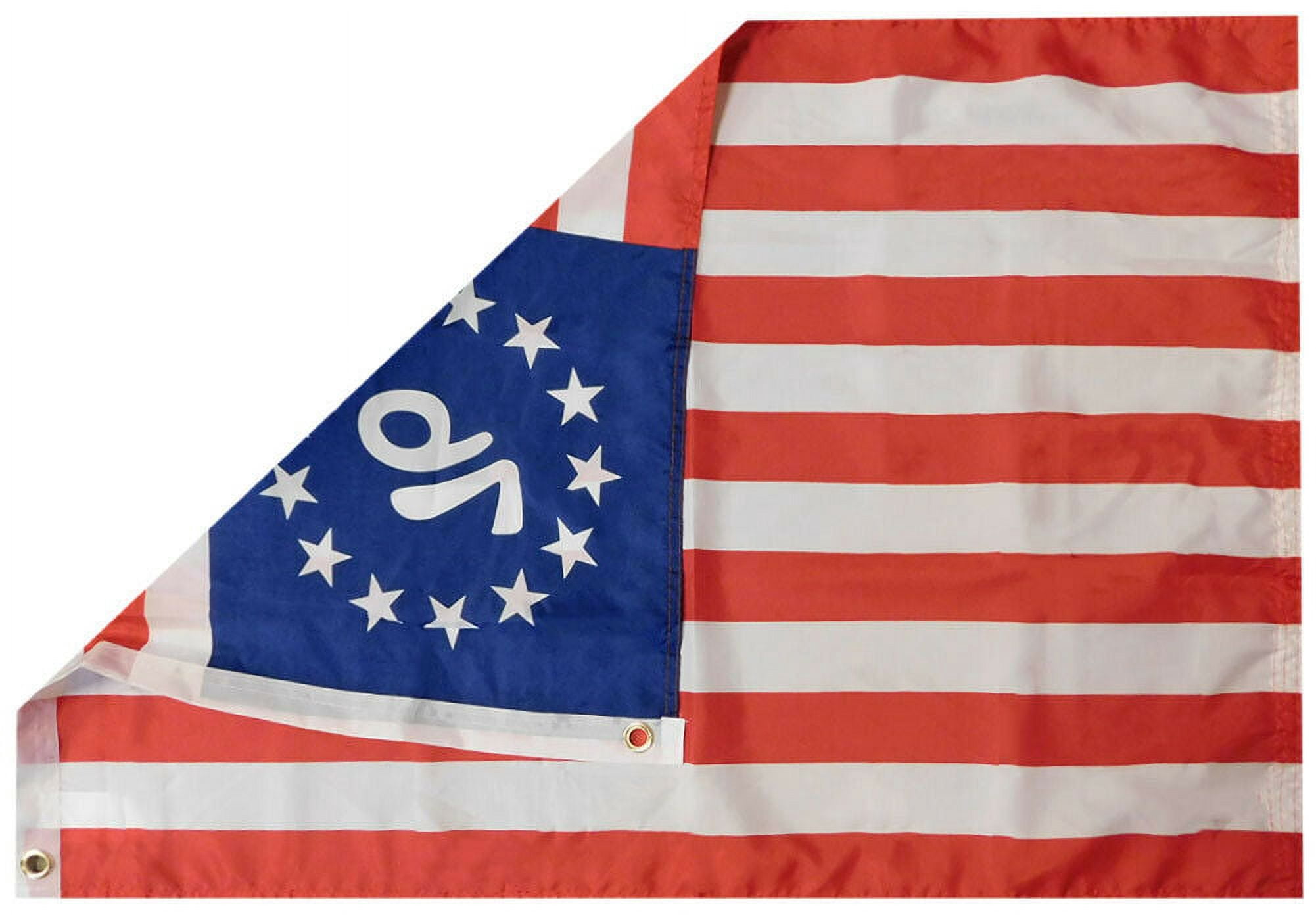 BETSY ROSS '76 Flag 2X3 Feet 100% American Flag Brass Grommet USA SPIRIT OF 1776