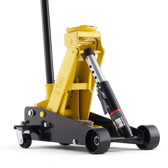 VEVOR Low Profile Floor Jack, 3 Ton (6614 lbs) Capacity, Steel Racing Floor Jack with Single Piston Quick Lift Pump, Hydraulic Trolley Car Lift for Sports Cars, SUVs, Pickups, Lifting Range 5.1"-19.7"