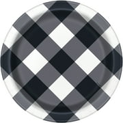 Black Buffalo Plaid Paper Dinner Plates, 9in, 10ct