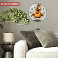 thumbnail image 5 of Round Glass Wall Clock, Fun Rooster Wreath Glass Wall Clock, Cute Rooster Wreath Glass Wall Clock for Homes, Bars, Offices, Man Caves, Garages, And Living Rooms. Also Makes, 5 of 8