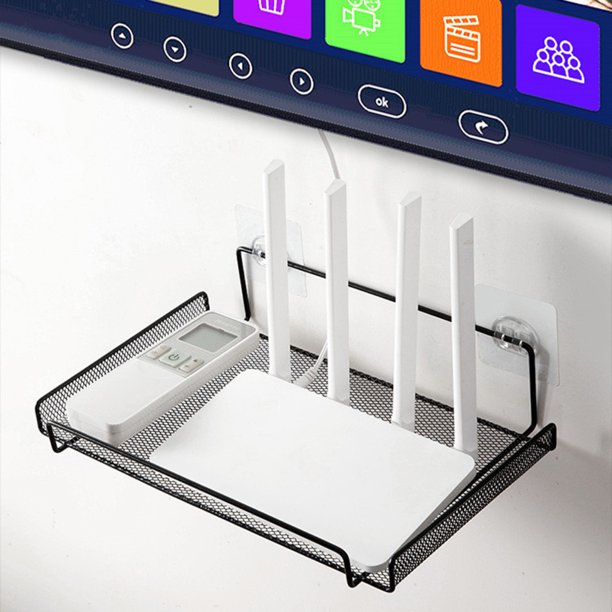 Cable Box Router Wall Mount Rack LongLasting Adehesive Holder for