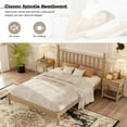thumbnail image 4 of Queen Size Bed Frames with Gourd Shaped Headboard, Vintage Natural Wood Platform Bed, Western Spindle Beds, Noise Free, Easy Assembly, Natural, 4 of 7