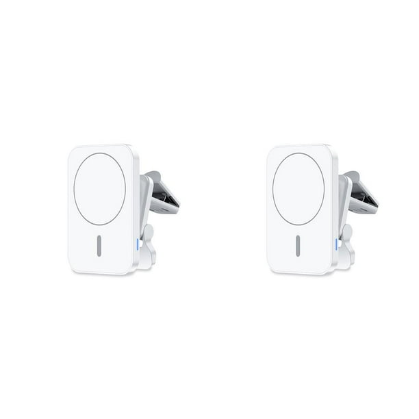 Methold Car Type-c inalámbrico Air Vent Mount Holder Soporte de carga para teléfono Cuna Suministros para automóviles Reemplazo para Blanco 2piezas