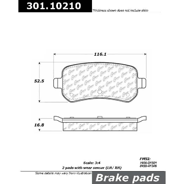 GoParts OE Replacement for 20092013 Dodge Journey Rear Disc Brake Pad