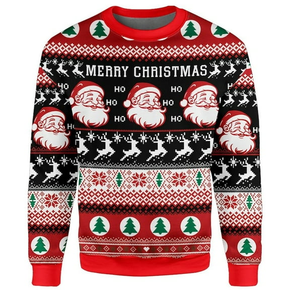 Santa Claus Deer Christmas Sweatshirt, Festive Holiday Sweater, Warm Winter Pullover, Xmas Party Outfit, Family Matching Christmas Gift Idea