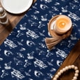 thumbnail image 3 of Navy Blue Nautical Table Runner 108 Inches, Summer Coastal Ocean Beach Coconut Trees Bed Runner Dresser Scarves Tabletop for Indoor Outdoor Parties/Ceremony/Banquet, 13"x 108", 3 of 9