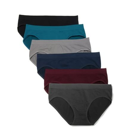 

Kalon Women s 6 Pack Hipster Brief Nylon Spandex Underwear (X-Large Winter)