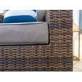 thumbnail image 5 of Sorrento 6-Piece M Resin Wicker Outdoor Patio Furniture Lounge Sofa Set in Brown w/ Loveseat Sofa, Two Armchairs, Two Ottomans, and Coffee Table (Flat-Weave Brown Wicker, Polyester Light Gray), 5 of 10