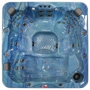 American Spas AM-756LP 6-Person 56-Jet Lounger Spa with Bluetooth Stereo System, LED Streamer Waterfall, Ozone Sanitization