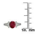 thumbnail image 5 of 14k Solid White Gold Vintage Style Oval Created Ruby and Split-Shank Diamond Birthstone Engagement Ring, 5 of 6