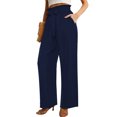 thumbnail image 2 of a.Jesdani Women's Wide Leg Lounge Pants High Waisted Elastic Tie Knot Loose Trousers with Pockets S-XXL, 2 of 6