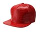 thumbnail image 5 of EeaseMX Gorra de béisbol unisex de piel sintética con diseño de cocodrilo, ajustable, estilo hip hop, con visera plana y cierre trasero (roja), 5 of 5