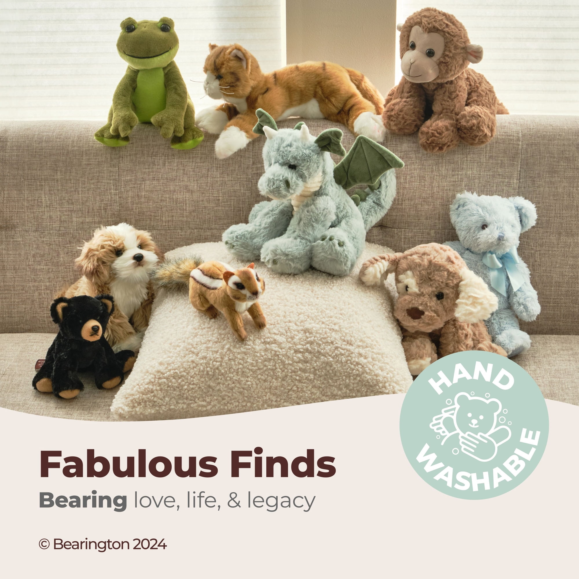 Bearington Cooper Stuffed Squirrel Plush - 7" Realistic Stuffed Animals with Soft Fur, Bushy Tail and Weighted Inner Bean Bag - Adorable Woodland Animal Toy Gift for Kids and Toddlers