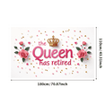thumbnail image 3 of LUUFILx The Queen Has Retired Banner Retirement Party Supplies Event Decor Background Decoration Backdrop Photo Shoot Celebration Purple Gold Theme, 3 of 8