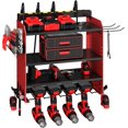 thumbnail image 1 of Wall-Mounted Power Tool Organizer Rack Heavy Duty Adjustable Shelves Organizer for Cordless Power Tool Batteries Space-Saving Garage &amp; Workshop Charging Station Outlets Power Strip, 1 of 3