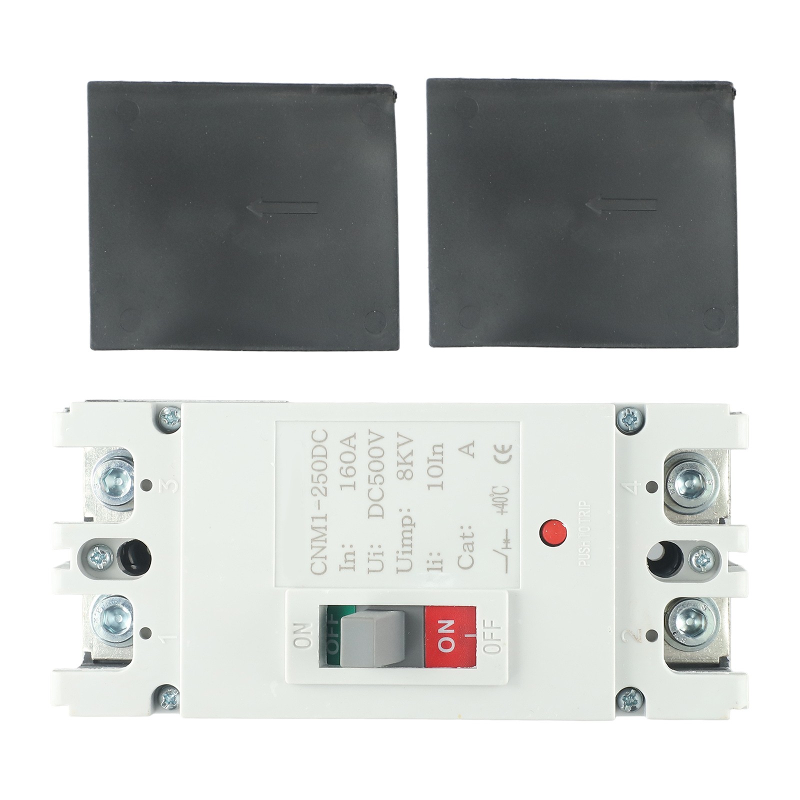 BAGUER DC 500V Circuit Breaker 100A 125A 160A Battery Protector MCCB Solar PV Car Power Short Ciruit Cut Off Circuit Breaker 160A