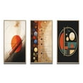thumbnail image 2 of Designart "Geometric Abstraction Red Full Moon in Midcentury Style" Modern Midcentury Framed Wall Art Set Of 3 - Gold Abstract Midcentury Frame Canvas Set For Living Room Decor, 2 of 6