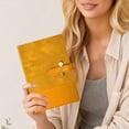 thumbnail image 6 of Yellow A5 Leather Notebook with Buckle Closure, Professional Reusable Notebook A5, Lined Journal Diary, Business Planner, Office Writing Notebook, 224 Pages, 6 of 8