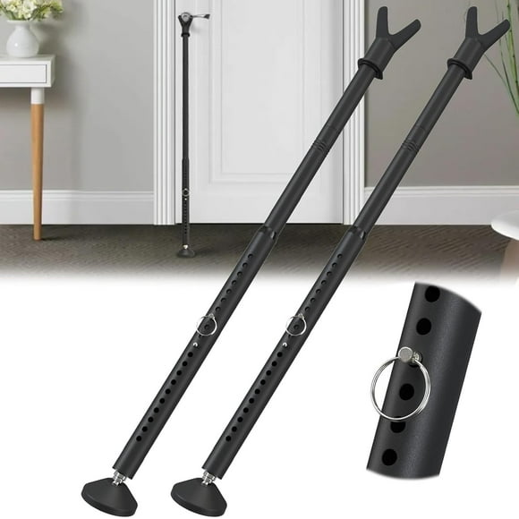 shiyou-Door Security Bar, Sliding Glass Door Lock, Window Security Bars, Heavy-Duty Door Jammer, Keep Your Home Safe from Intruders,Black(2Pack)