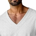 thumbnail image 4 of UQJfacai Long Sleeve Shirts for Men Textured Trendy V Neck T-Shirts Spring Casual Stylish Loose Fit Pullover Tops S-3XL, 4 of 6