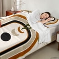 thumbnail image 4 of Manfei Boho Celestial Queen Sheets, Mid Century Art Queen Sheet Sets, Brown, Green and Black, Reversible 4 Pieces1 Flat Sheet + 1 Fitted Sheet + 2 Pillowcases, 4 of 6