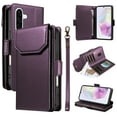 thumbnail image 5 of ELEHOLD Wallet Case for Samsung Galaxy S22, Luxury PU Leather Shockproof Magnetic Flip Kickstand Card Slots Cash Pocket Wallet Case With Detachable Lanyard, Purple, 5 of 11