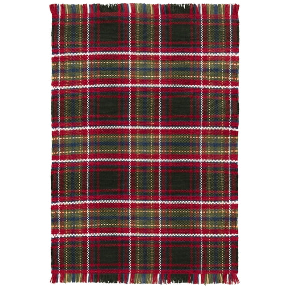 Better Homes & Gardens Green Corin Plaid Woven Indoor Rug, 26 in x 36 in