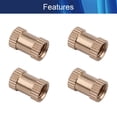 thumbnail image 3 of HUGFEGWE M6x12mm Female Thread Knurled Nuts,100PCS Hx8mm OD Brass Threaded Insert Embedment Nuts Hydraulic Welded Joint Injection Molding Assortment Kit for 3D Printing Injection Molding CJB91-25026, 3 of 7