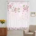 thumbnail image 2 of Cherry Blossom Sheer Curtains 45" Long, Spring Farmhouse Botanical Flowers Light Filering Curtains, Breathable Simi Curtain Privacy Drapes for Kitchen Bathroom Lightweight Small Window Treatment, 2 of 8