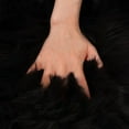 thumbnail image 5 of FUDAKUNA Fluffy Faux Sheepskin Black Rugs 24" x 36" Soft Shaggy Small Carpet Cushions Living Room Bedroom Floor Mats Washable, 5 of 7